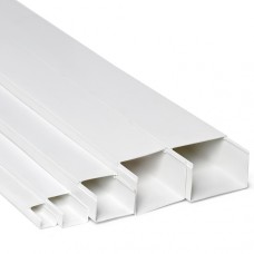 Кабель-канал 60x40x2000, двойной замок, белый (ПожТехКабель)