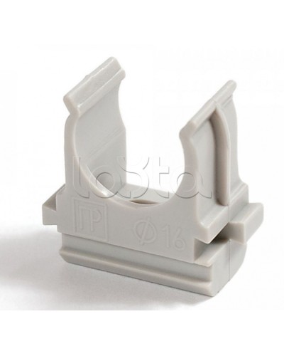 Крепеж-клипса для труб АБС-пластик в п/э д16 (100шт/2000шт уп/кор) Промрукав (PR.02616) в Самаре Держатели, клипсы, скобы Pintop.ru