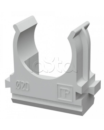 Крепеж-клипса для труб АБС-пластик в п/э д20 (100шт/1500шт уп/кор) Промрукав (PR.02620) в Самаре Держатели, клипсы, скобы Pintop.ru