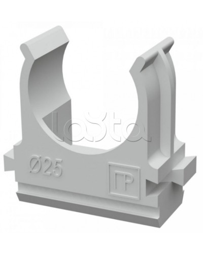 Крепеж-клипса для труб АБС-пластик в п/э д25 (100шт/1000шт уп/кор) Промрукав (PR.02625) в Самаре Держатели, клипсы, скобы Pintop.ru