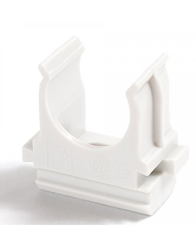 Крепёж-клипса для труб Полистирол белая д20 (100шт/1500шт уп/кор) Промрукав (PR.02720б) в Самаре Держатели, клипсы, скобы Pintop.ru
