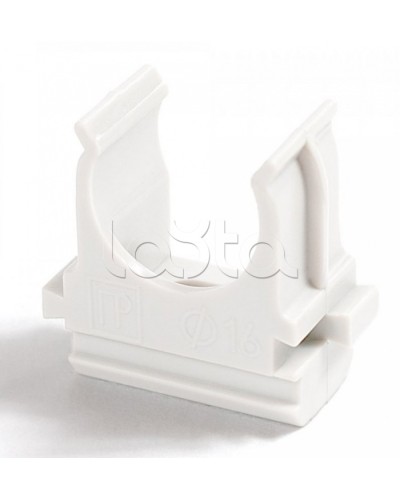 Крепёж-клипса для труб Полистирол белая д25 (100шт/1000шт уп/кор) Промрукав (PR.02725б) в Самаре Держатели, клипсы, скобы Pintop.ru