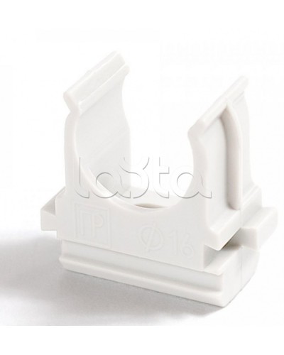 Крепёж-клипса для труб Полистирол белая д40 (15шт/300шт уп/кор) Промрукав (PR.02740б) в Самаре Держатели, клипсы, скобы Pintop.ru
