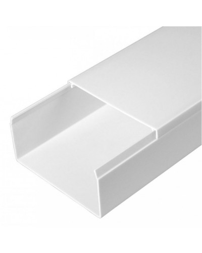 Кабель-канал белый 2-й замок в п/э 80х40 (12 м/уп) Промрукав (PR03.0057) в Самаре Кабель-канал Pintop.ru