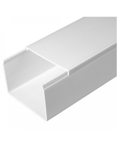 Кабель-канал белый 2-й замок в п/э 80х60 (8 м/уп) Промрукав (PR03.0058) в Самаре Кабель-канал Pintop.ru