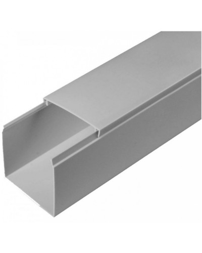 Кабель-канал серый RAL 7035 2-й замок в п/э 60х60 (24м/уп) Промрукав (PR03.0078) в Самаре Кабель-канал Pintop.ru