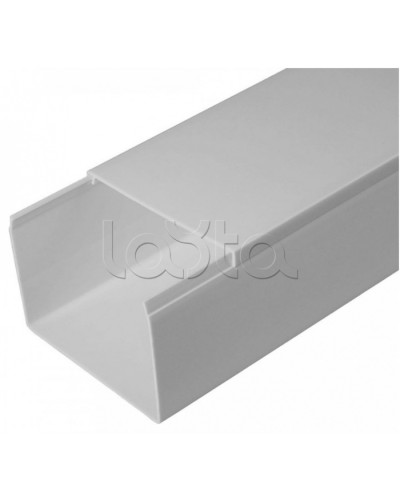 Кабель-канал серый RAL 7035 2-й замок в п/э 80х60 (18м/уп) Промрукав (PR03.0080) в Самаре Кабель-канал Pintop.ru