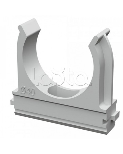 Крепеж-клипса для труб АБС-пластик в карт д40 (30шт/300шт уп/кор) Промрукав (PR.0640) в Самаре Держатели, клипсы, скобы Pintop.ru