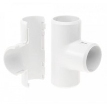 Тройник разборный белый д16 (70шт/700шт уп/кор) Промрукав (PR.07316б)