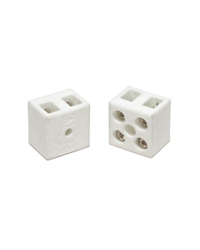 Клемма керамическая латунь 10 мм² 2 пары контактов с крепежным отверстием (5 шт/уп) Промрукав (PR08.7161) в Самаре Аксессуары для кабель-канала Pintop.ru