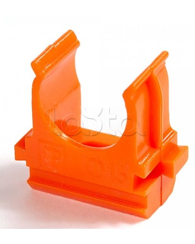 Крепёж-клипса для труб АБС-пластик оранжевая д20 в малой упаковке (10шт/1000шт уп/кор) Промрукав (PR13.0067) в Самаре Держатели, клипсы, скобы Pintop.ru