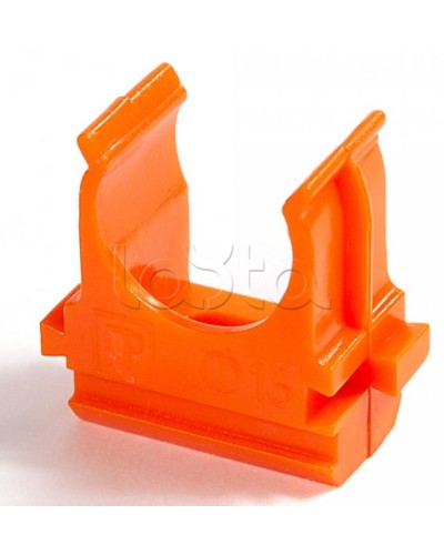 Крепёж-клипса для труб АБС-пластик оранжевая д25 в малой упаковке (10шт/500шт уп/кор) Промрукав (PR13.0068) в Самаре Держатели, клипсы, скобы Pintop.ru