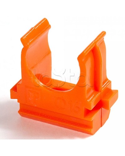 Крепёж-клипса для труб АБС-пластик оранжевая д40 в малой упаковке (10шт/300шт уп/кор) Промрукав (PR13.0116) в Самаре Держатели, клипсы, скобы Pintop.ru