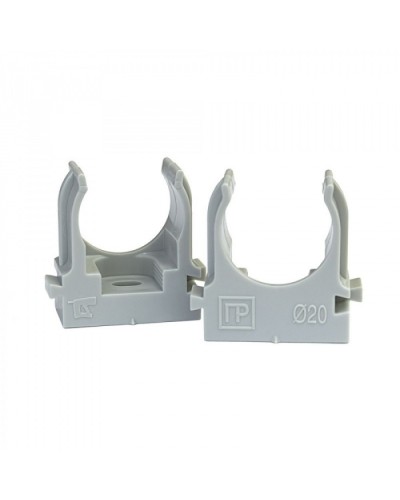 Крепеж-клипса для труб для монтажного пистолета серая в п/э д20 (100шт/900шт уп/кор) Промрукав PR13.0120 в Самаре Держатели, клипсы, скобы Pintop.ru