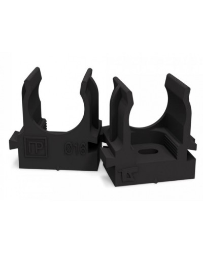 Крепеж-клипса для труб для монтажного пистолета черная в п/э д16 (100шт/1100шт уп/кор) Промрукав (PR13.0131) в Самаре Держатели, клипсы, скобы Pintop.ru