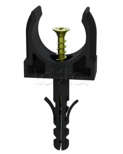 Крепеж-клипса с дюбелем и саморезом черная д25 в малой упаковке (10шт/450шт уп/кор) Промрукав (PR13.0313) в Самаре Держатели, клипсы, скобы Pintop.ru