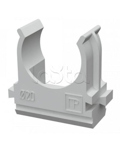 Крепёж-клипса для труб д20 безгалогенная (HF) атмосферостойкая серая (100шт/1500шт уп/кор) Промрукав (PR13.0345) в Самаре Держатели, клипсы, скобы Pintop.ru