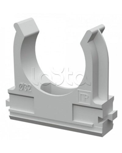 Крепёж-клипса для труб д32 безгалогенная (HF) атмосферостойкая серая (25шт/500шт уп/кор) Промрукав (PR13.0347) в Самаре Держатели, клипсы, скобы Pintop.ru