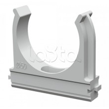 Крепёж-клипса для труб д50 безгалогенная (HF) атмосферостойкая серая (10шт/200шт уп/кор) Промрукав (PR13.0349)