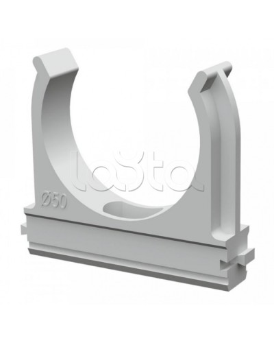 Крепёж-клипса для труб д50 безгалогенная (HF) атмосферостойкая серая (10шт/200шт уп/кор) Промрукав (PR13.0349) в Самаре Держатели, клипсы, скобы Pintop.ru