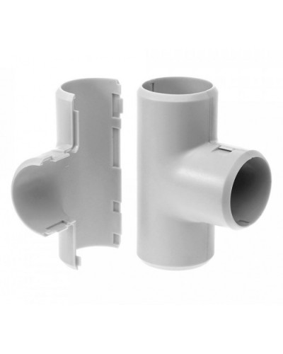 Тройник разборный д20 безгалогенный (HF) атмосферостойкий серый (50шт/600шт уп/кор) Промрукав (PR13.0365) в Самаре Повороты, муфты, тройники Pintop.ru
