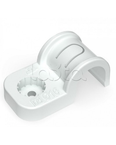 Крепеж-скоба пластиковая односторонняя для прямого монтажа серая в п/э д16 Промрукав (PR13.0368) в Самаре Держатели, клипсы, скобы Pintop.ru