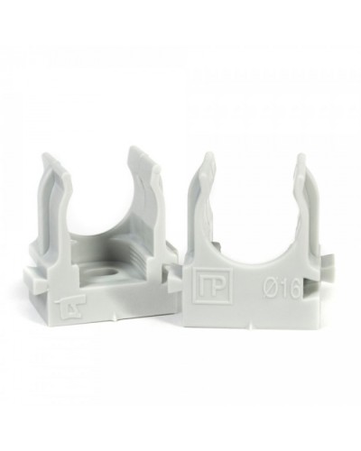 Крепеж-клипса для труб для монтажного пистолета серая в гофроящике d16 мм (1400шт/кор) Промрукав (PR13.0452) в Самаре Держатели, клипсы, скобы Pintop.ru