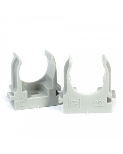 Крепеж-клипса для труб для монтажного пистолета серая в гофроящике d20 мм (1200шт/кор) Промрукав (PR13.0453) в Самаре Держатели, клипсы, скобы Pintop.ru