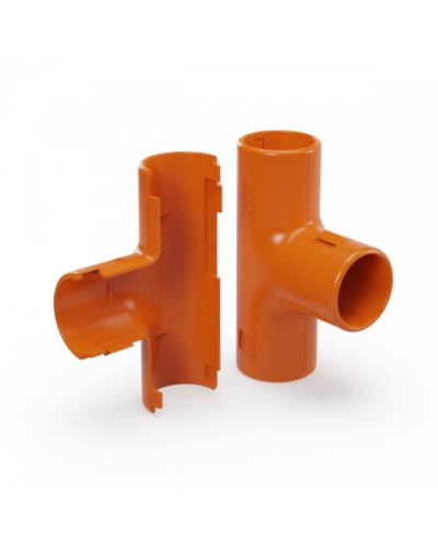 Тройник разборный оранжевый d25 мм (30шт/300шт уп/кор) Промрукав (PR13.1160) в Самаре Повороты, муфты, тройники Pintop.ru
