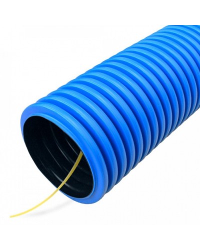 Труба гофрированная двустенная ПНД гибкая тип 750 (SN19) с/з синяя д90 (50м/уп) Промрукав (PR15.0050) в Самаре Труба гофрированная Pintop.ru