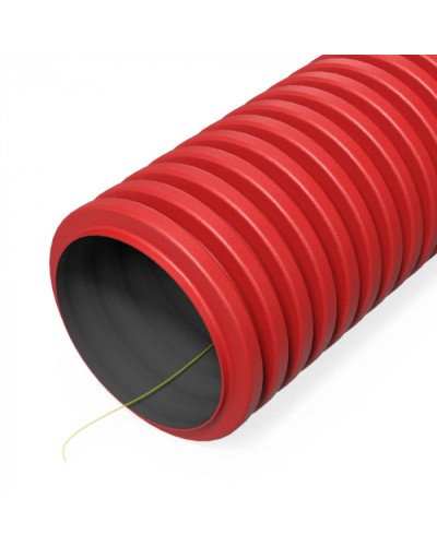 Труба гофр. двуст. ПНД гибкая тип 1250 (SN49) с/з красная d63 мм (100м/200м уп/пал) Промрукав (PR15.00978) в Самаре Труба гофрированная Pintop.ru