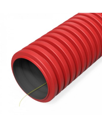 Труба гофрированная двустенная ПНД гибкая тип 1250 (SN63) с/з красная d50 мм (50 м/уп Промрукав (PR15.00993) в Самаре Труба гофрированная Pintop.ru
