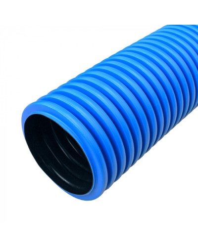 Труба гофрированная двустенная ПНД жесткая тип 1250 (SN23) синяя d125 мм 6м (36м/уп) Промрукав (PR15.01053) в Самаре Труба гофрированная Pintop.ru