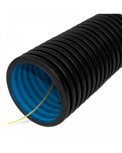Труба гофрированная двустенная ПНД гибкая тип 450 (SN18) с/з черная д63 (100м/уп) Промрукав (PR15.0140) в Самаре Труба гофрированная Pintop.ru