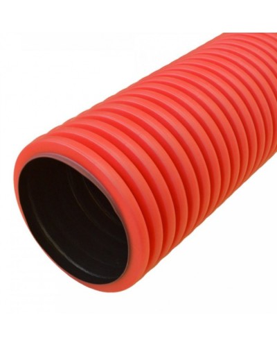 Труба гофрированная двустенная ПНД жесткая тип 450 (SN6) красная д200 5,7м (11,4м/уп) Промрукав (PR15.0210) в Самаре Труба гофрированная Pintop.ru