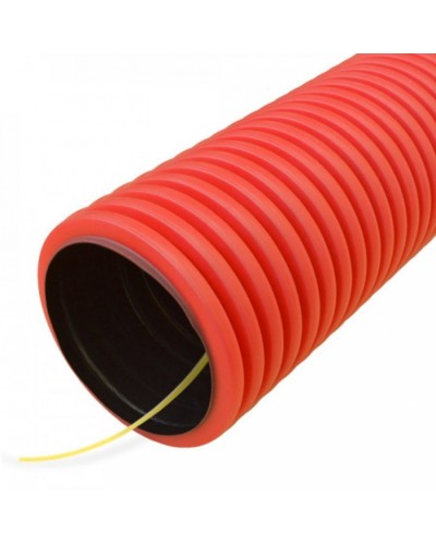 Труба гофрированная двустенная ПНД гибкая тип 450 (SN16) с/з красная д75 (20м/уп) Промрукав (PR15.0237) в Самаре Труба гофрированная Pintop.ru