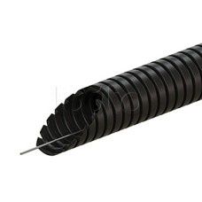 Труба ПВХ гофрир. легкая, с зондом диам 40мм (1шт = 20м), цвет чёрный Экопласт (10140-20BL)