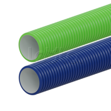 Вентиляционная труба гибкая двустенная для воздуховода (ПНД), антистатическая и антибактериальная D110мм, цвет синий (1шт=50м) Экопласт (803110BU)