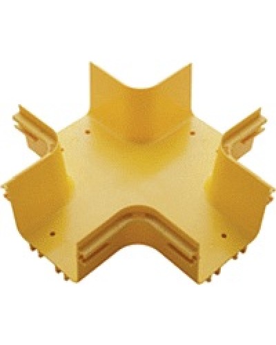 Х-соединитель оптического лотка 120 мм, желтый LANMASTER LAN-OT120-XT в Самаре Аксессуары для кабель-канала Pintop.ru