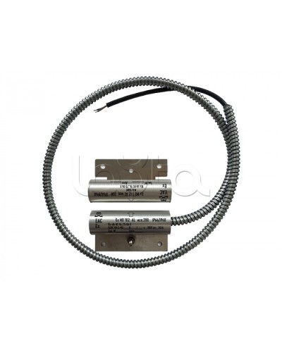 Извещатель охранный точечный магнитоконтактный взрывозащищённый Магнито-контакт Ех ИО102 Al исп.250, с магнитом М-100, с постоянно присоединенным кабелем в металлорукаве (штатно кабель 3х0,75 - 1м), 1Ex d IIC T6 Gb АТФЕ.425119.17 в Самаре Извещатели 