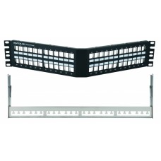 Коммутационная угловая панель 19” наборная, FTP, 2U, 48 портов, черный Eurolan (27A-00-48BL)