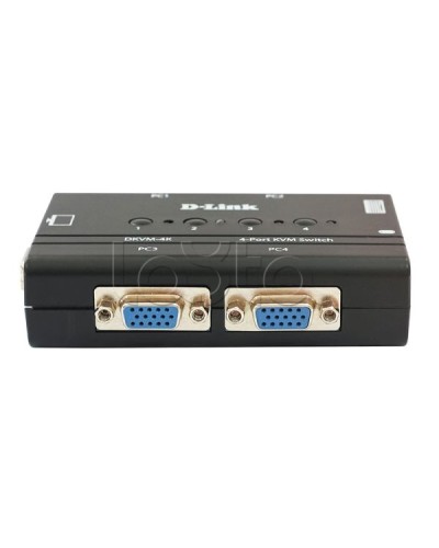 4-портовый KVM-переключатель с портами VGA и PS/2 D-Link DL-DKVM-4K/B3A в Самаре Видеоусилители, Модуляторы, Делители Pintop.ru