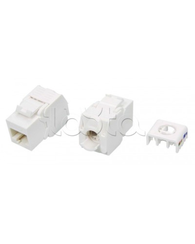 Вставка Keystone Jack RJ-45(8P8C) Hyperline KJ8-8P8C-C5e-180-TLS-WH в Самаре Модули Keystone Pintop.ru